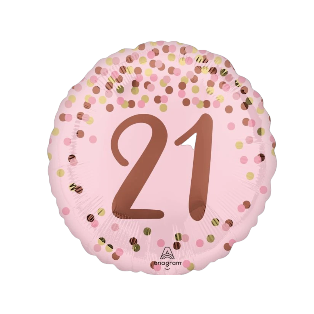 Foil Standard - 21 Milestone Birthday Pink