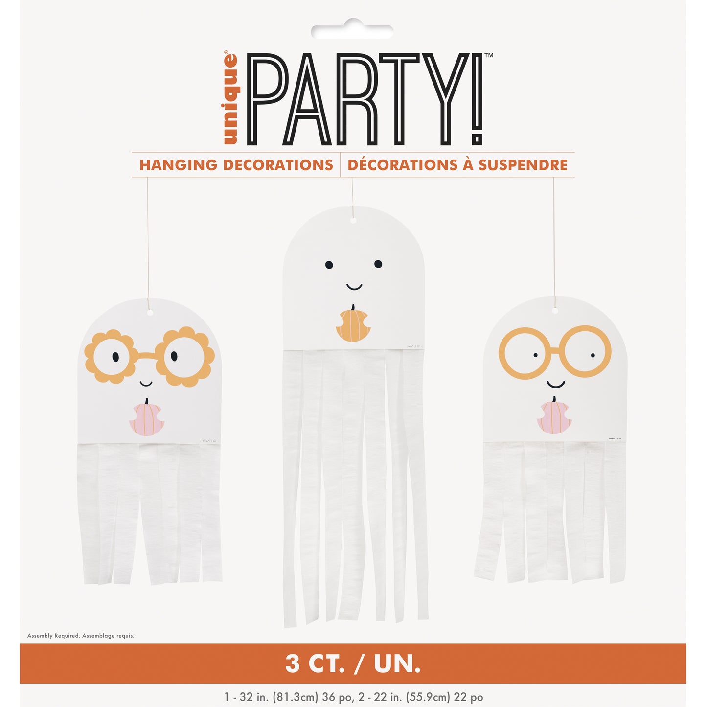 Groovy Hanging Halloween Ghosts - 3ct