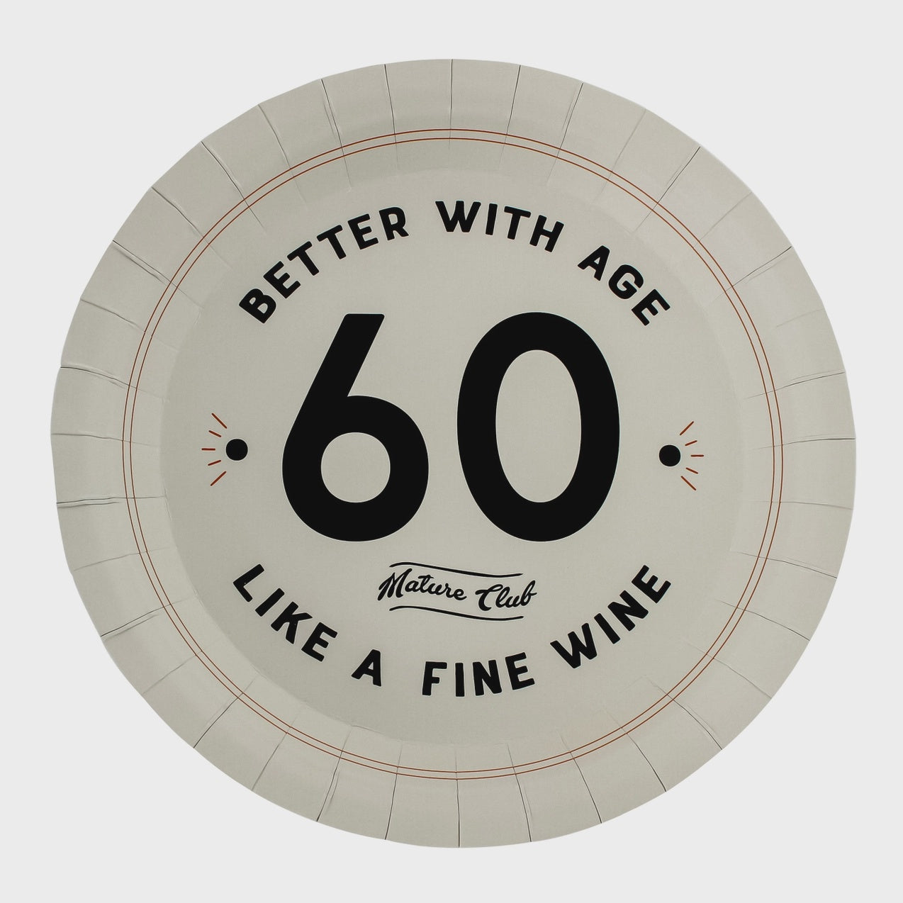 60 Birthday Plates "Mature Club" 10pk