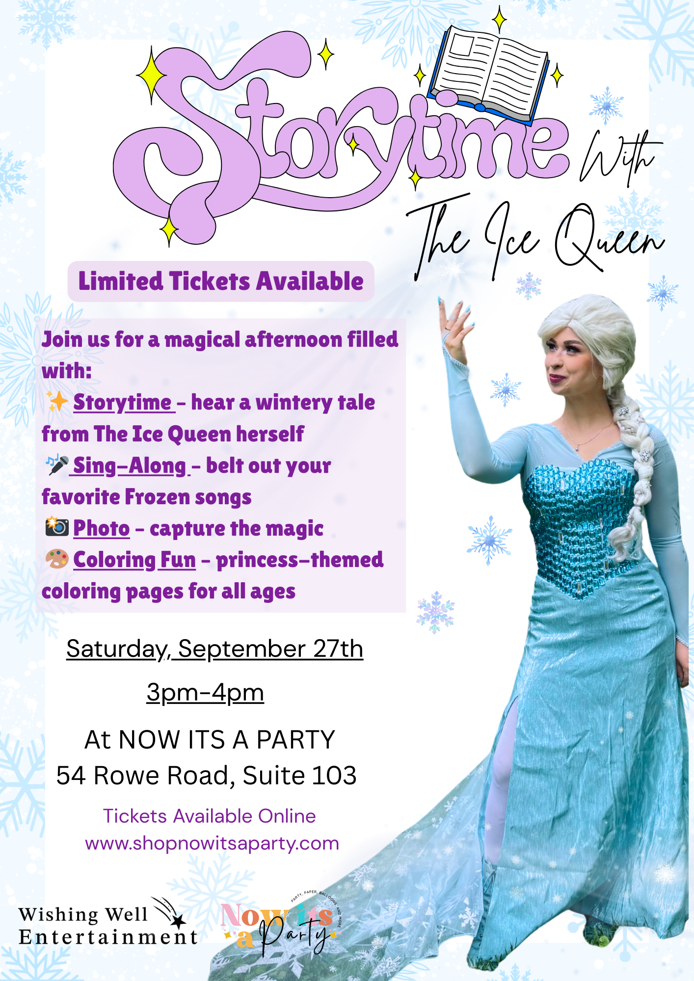 Ice Queen Storytime Ticket (1 Adult/1Child)