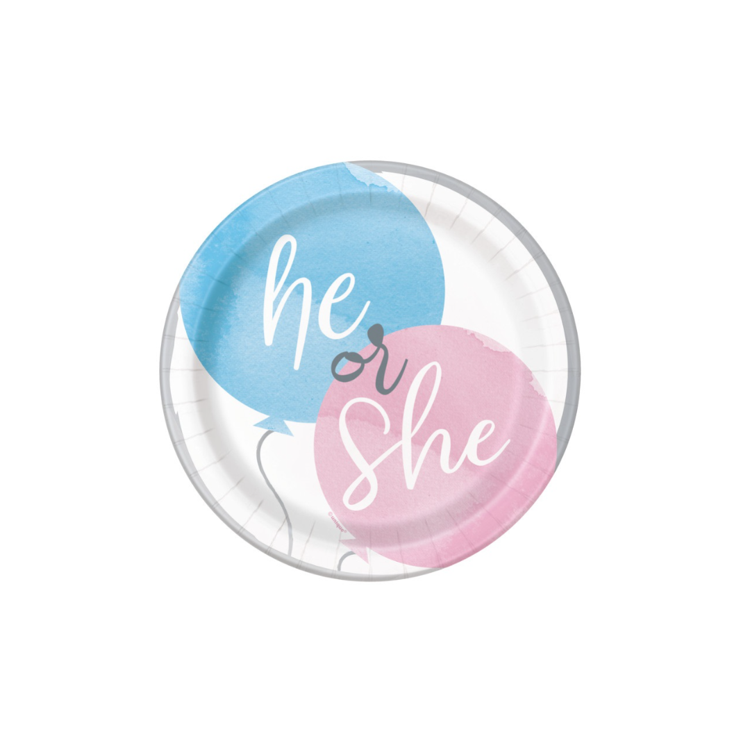 Gender Reveal Dessert Plates - 8pk