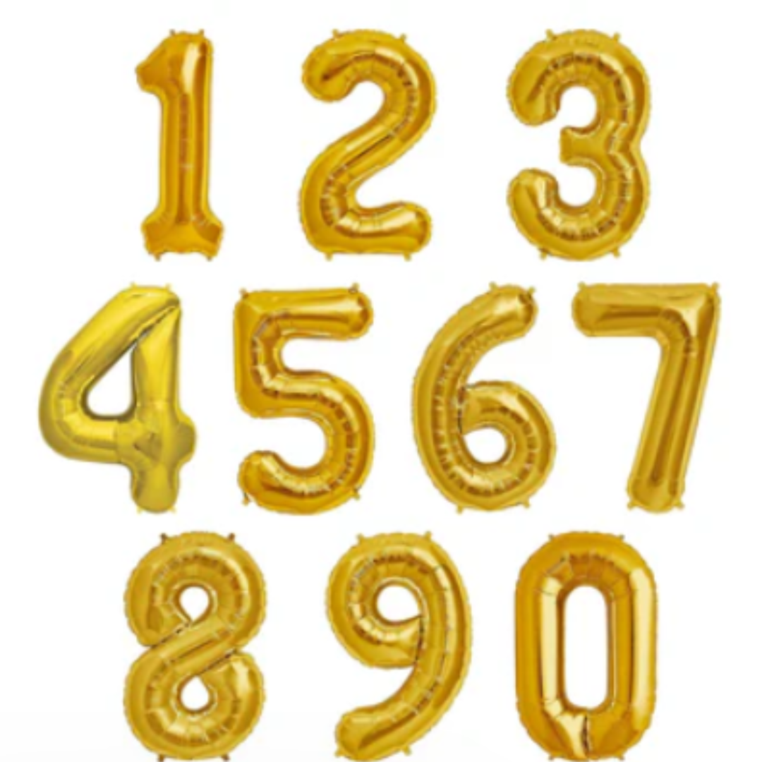Number Balloon - Gold