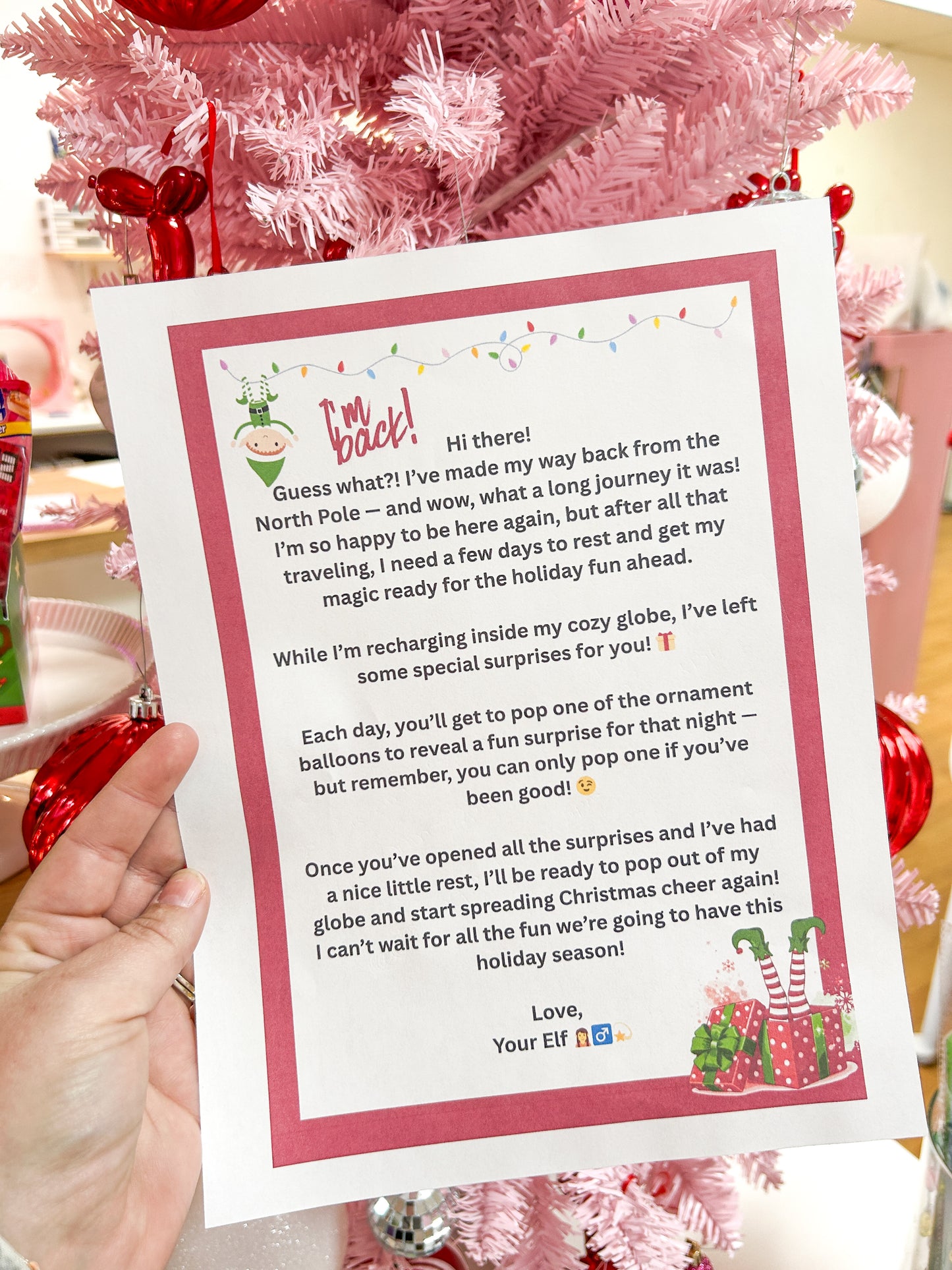 Activity Snow Globe Santa's Helper Arrival Balloon