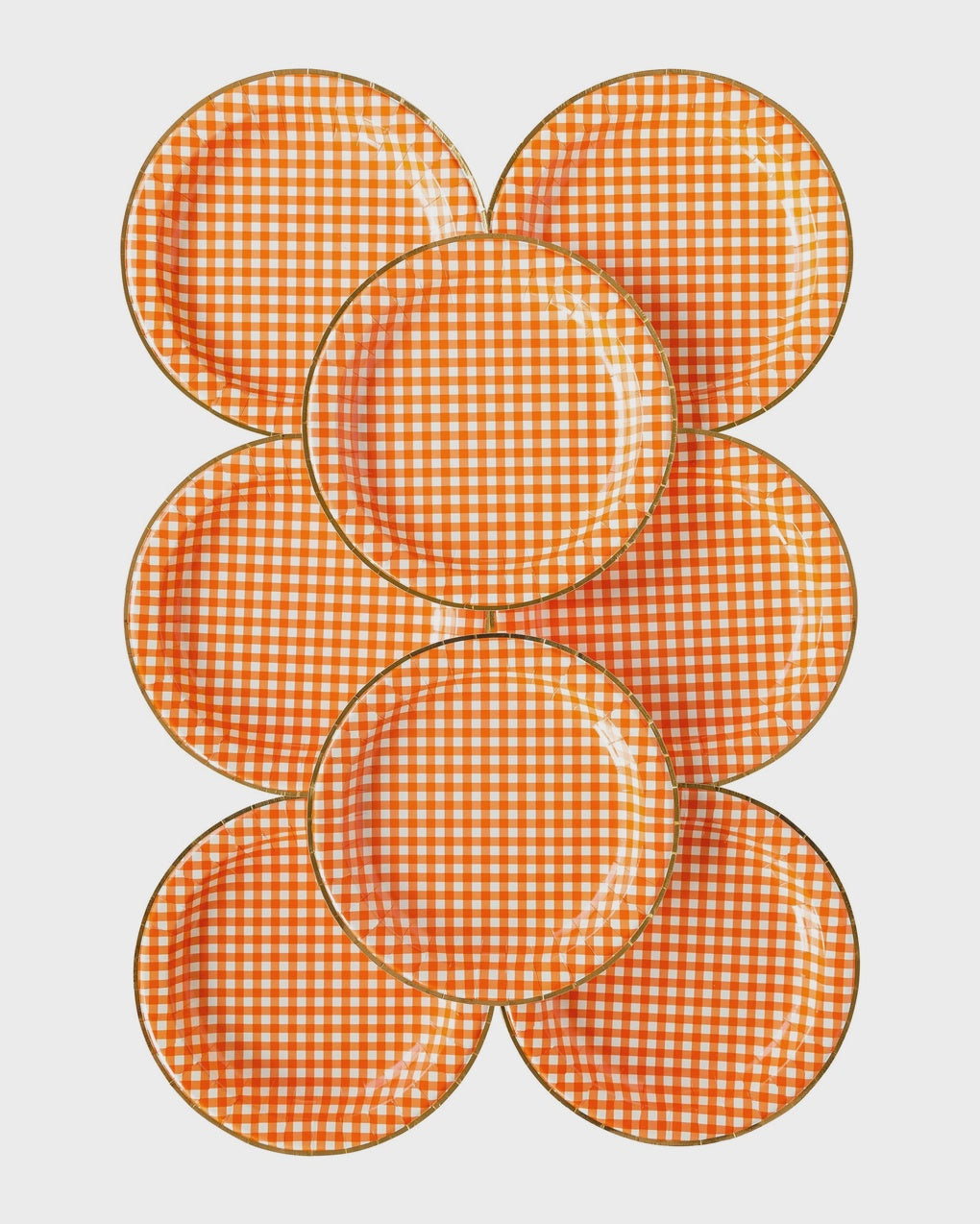 Orange Gingham Plates