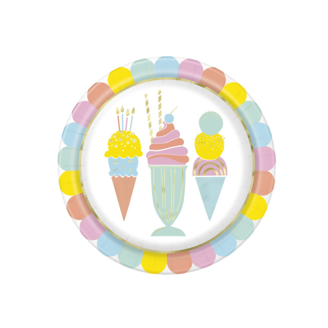 Ice Cream Dinner Plates 8pk