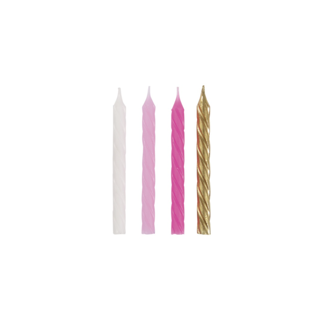 Pink, White, Gold Candles 24ct