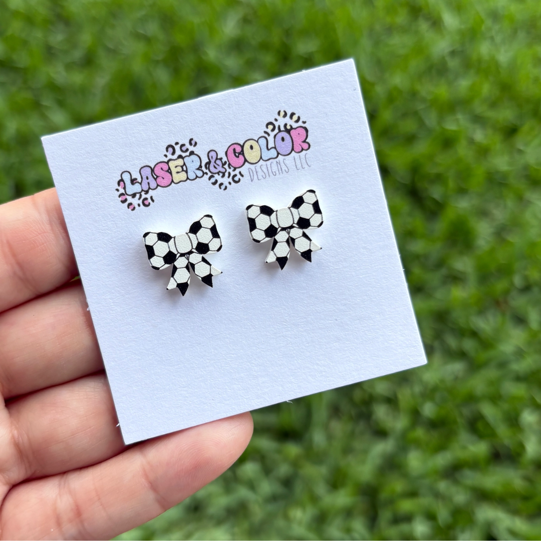 Soccer Bow Earrings