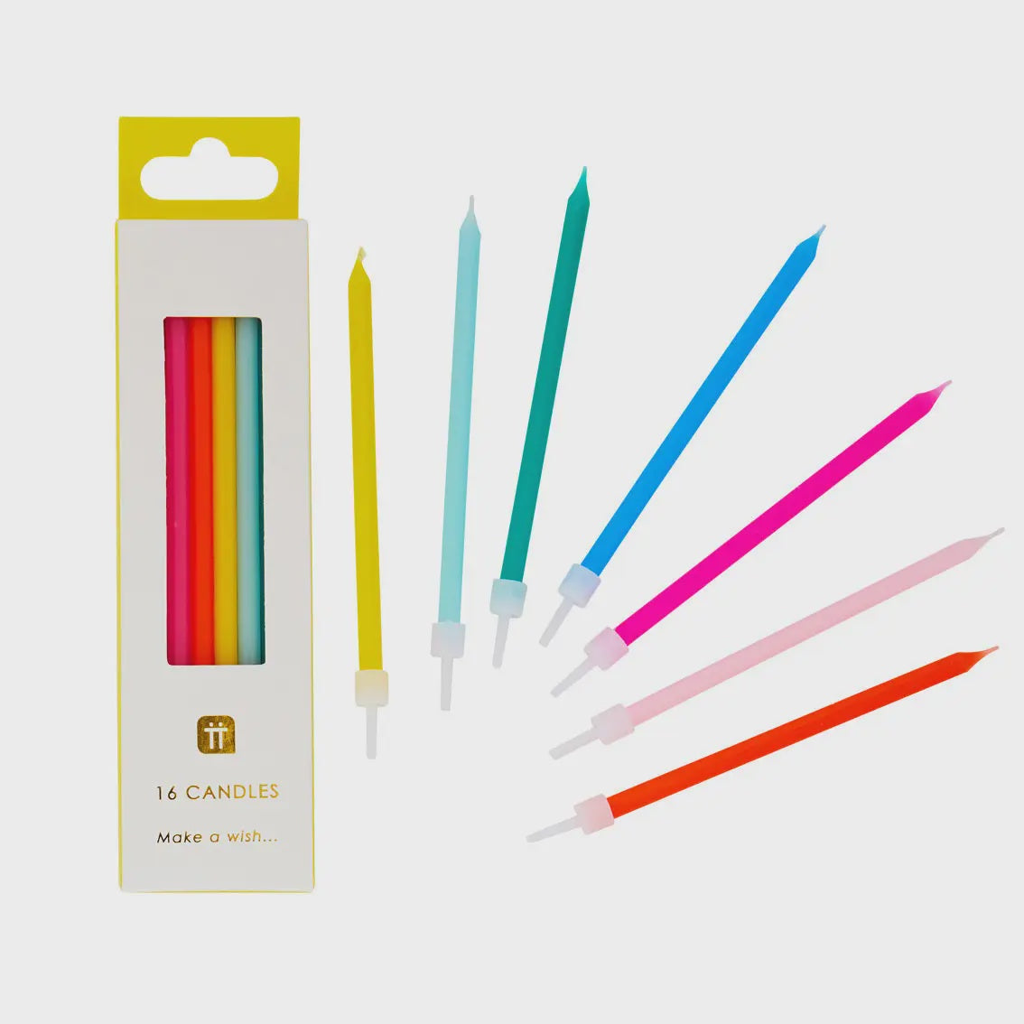 Tall Rainbow Candles - 16pk