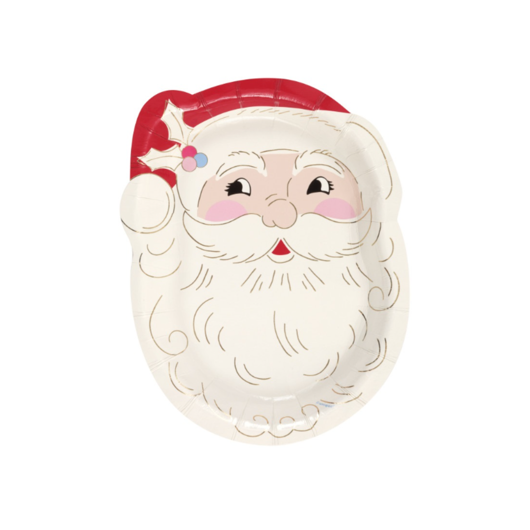 Christmas Santa Shaped Plate 8pk