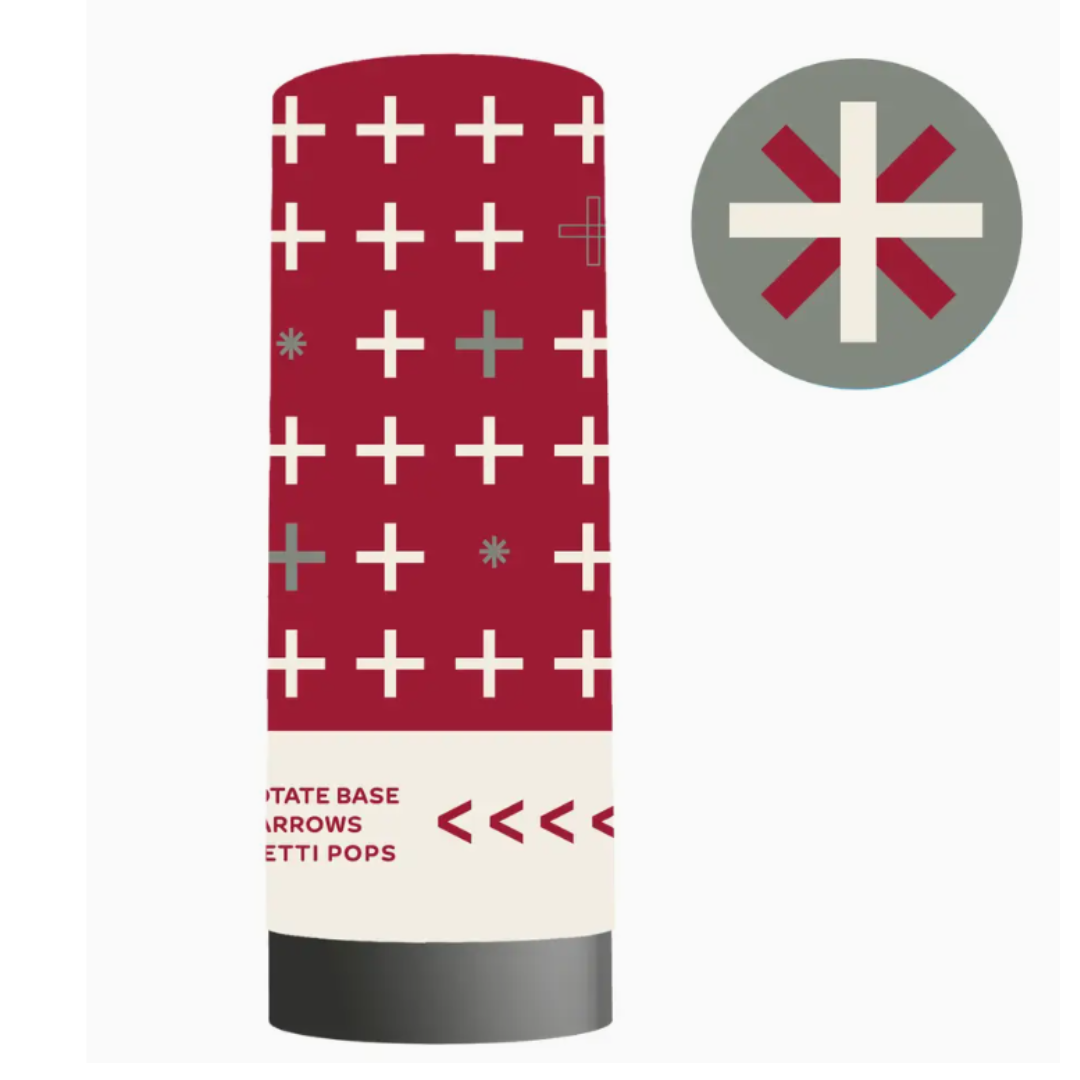 Confetti Popper - Maroon/White