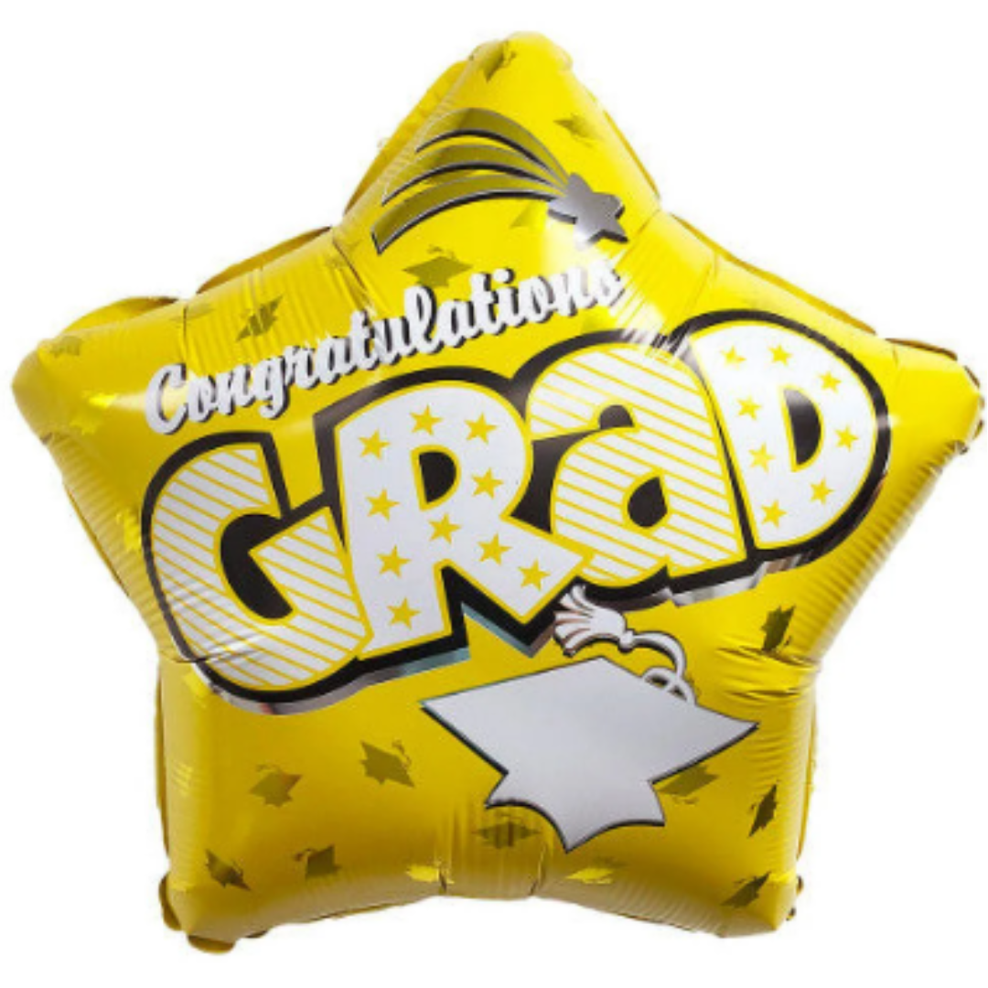 Standard Foil - Congratulations Grad (yellow star)