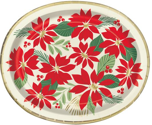 Blooming Holly Oval Plates 8pk