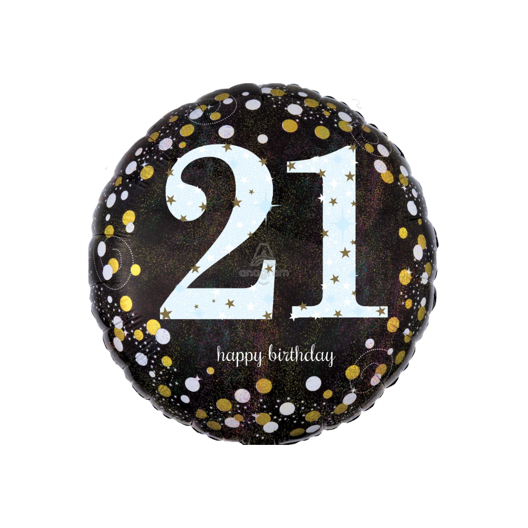 Foil Standard - 21 Milestone Birthday Black