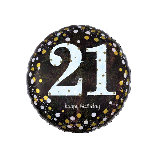 Foil Standard - 21 Milestone Birthday Black