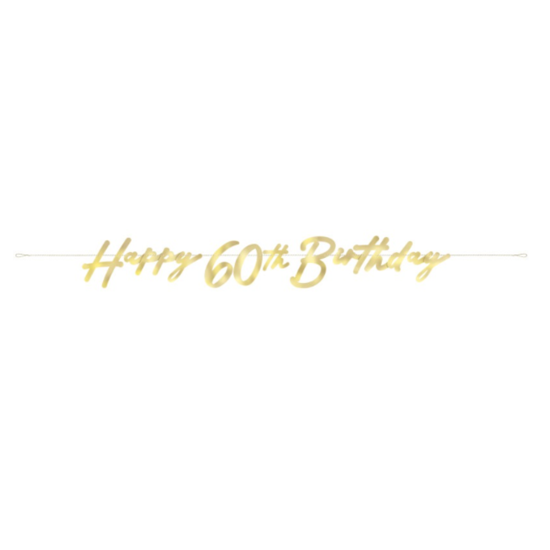 Gold Happy 60th Birthday Banner