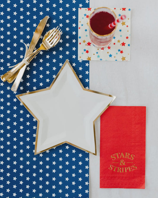 Cream Star Plates 8pk
