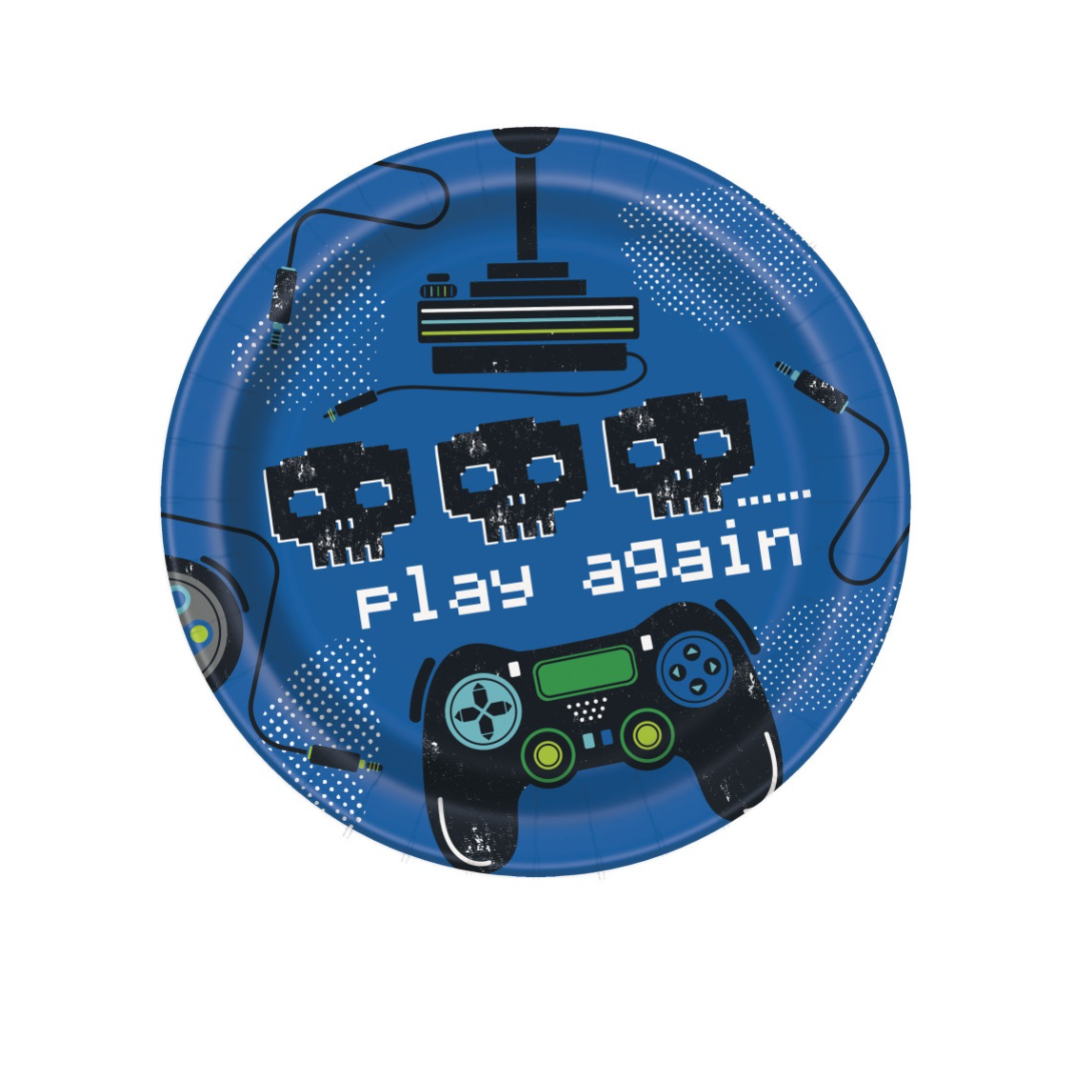Gamer Themed Dessert Plates - 8pk