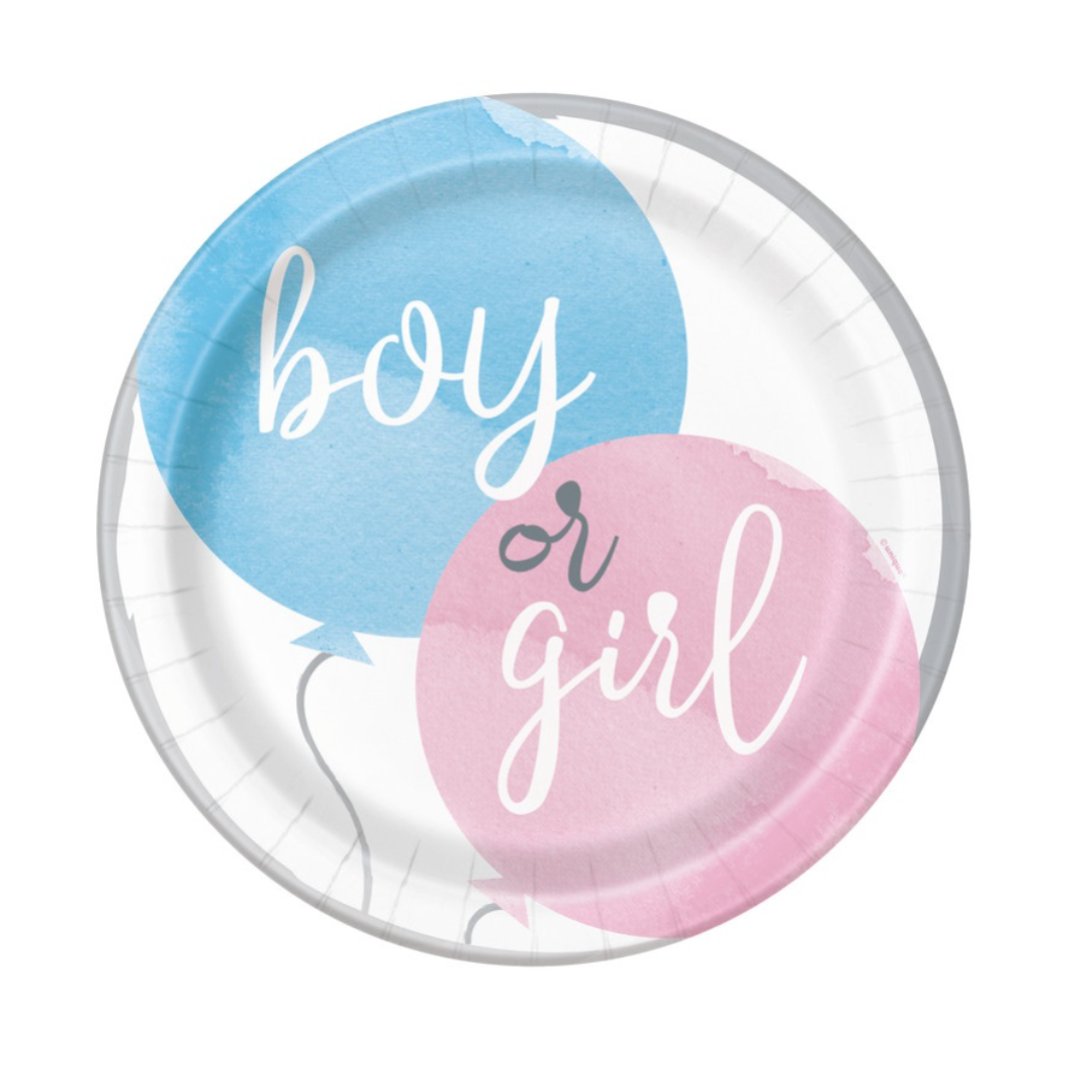 Gender Reveal Dinner Plates - 8pk