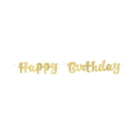Happy Birthday Banner Gold