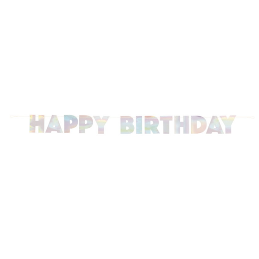Iridescent Happy Birthday Banner