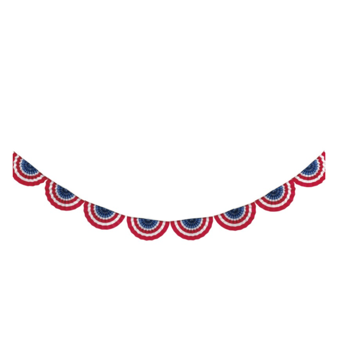 Patriotic Scalloped Paper Fan Garland