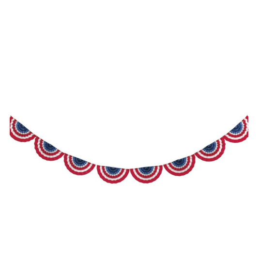 Patriotic Scalloped Paper Fan Garland