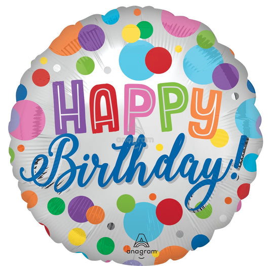 Foil Standard - Happy Birthday Satin