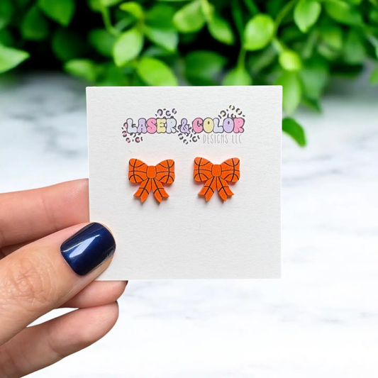 Basketball Bow Earrings