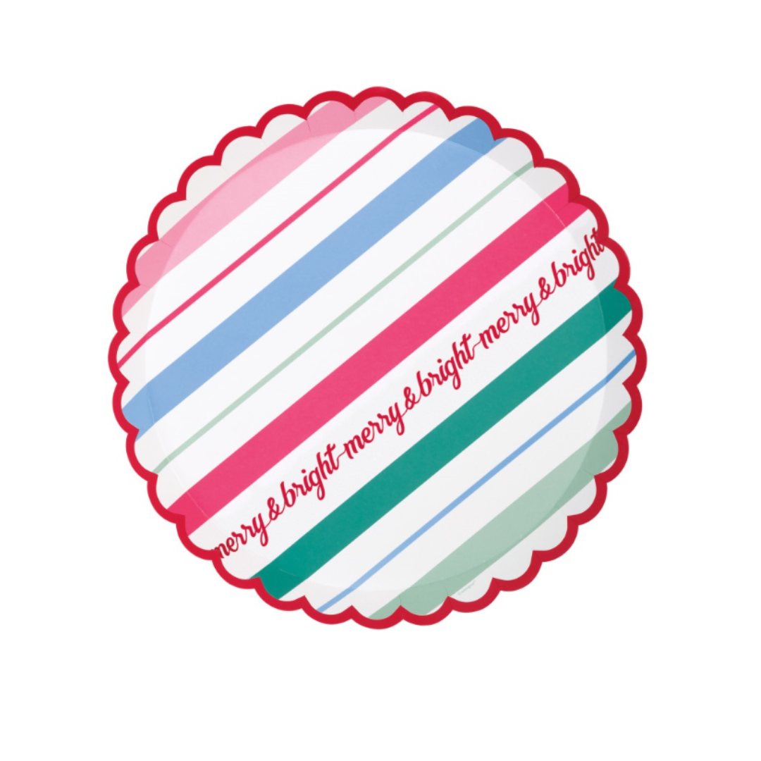 Merry & Bright Christmas Dinner Plates 8pk