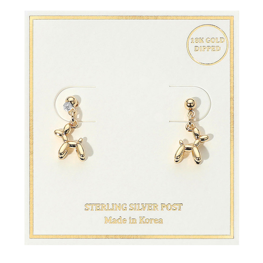 Balloon Dog Dangle Earrings
