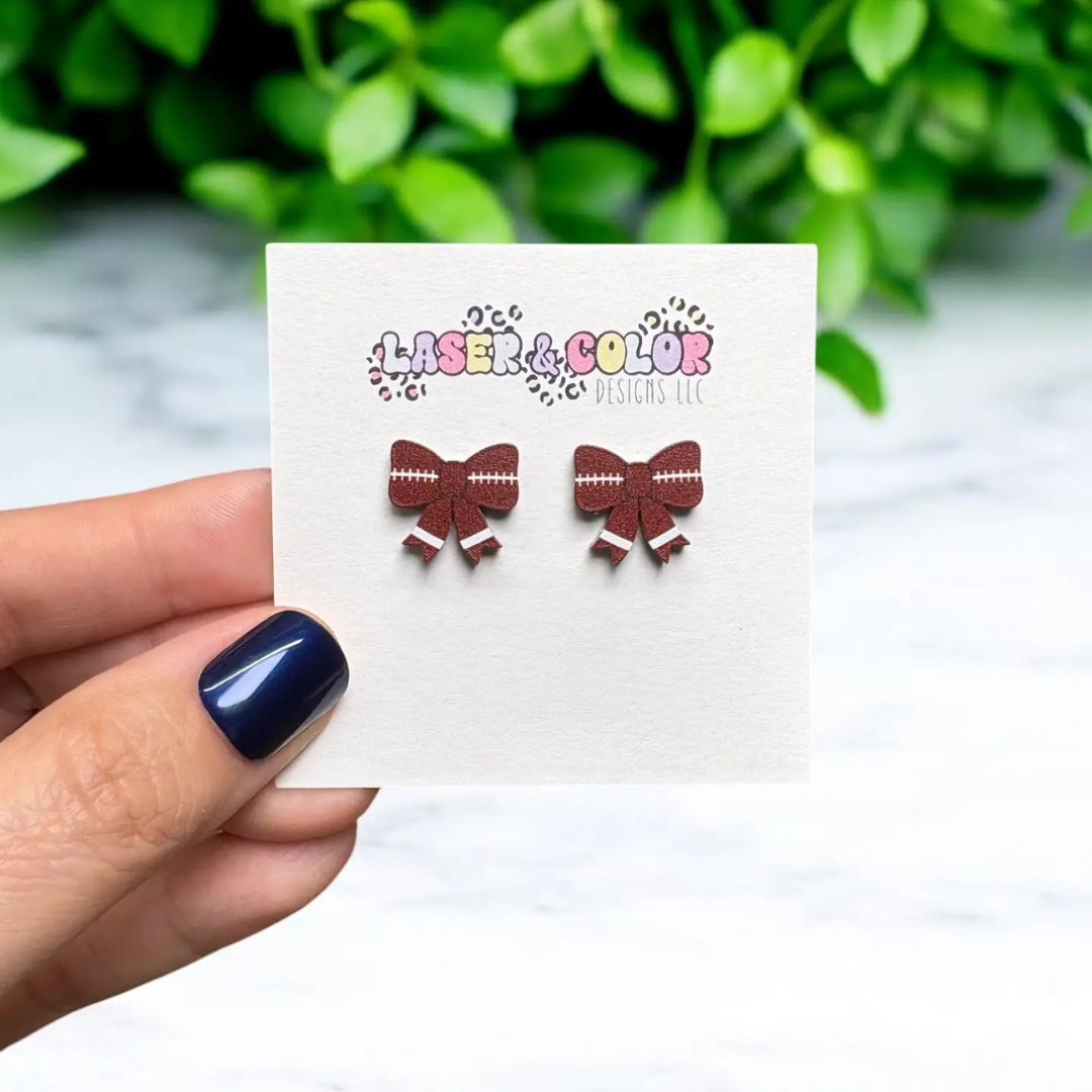 Football Bow Earrings