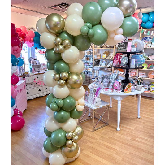 Balloon Garland Column (Organic) Half Arch