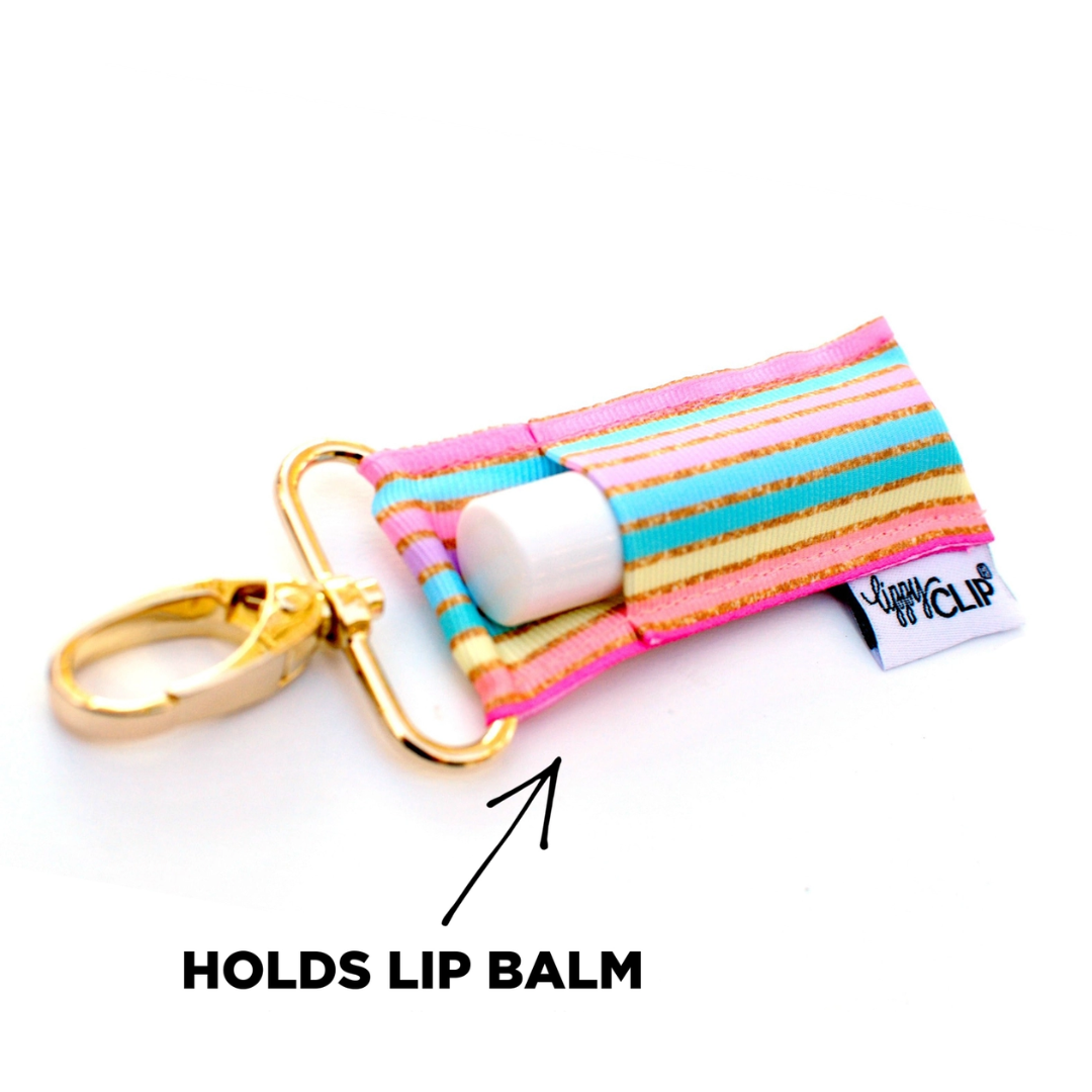 Pastel Gold Stripe Lippyclip® Lip Balm Holder