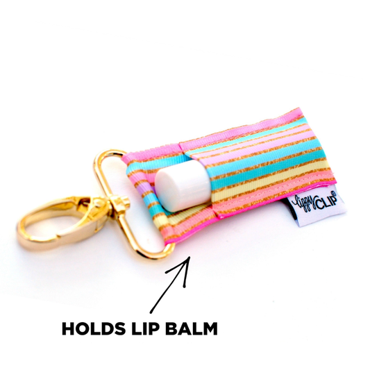 Pastel Gold Stripe Lippyclip® Lip Balm Holder