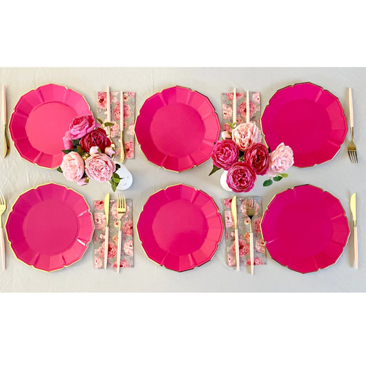 Scalloped Fuchsia Dinner Plates