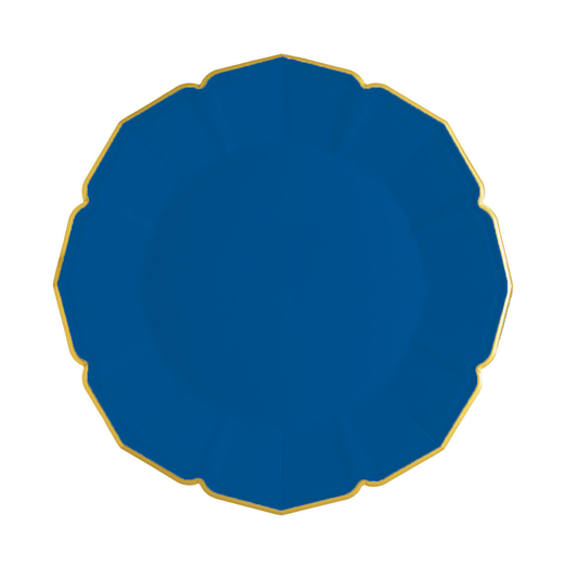 Scalloped Royal Blue Dinner Plates