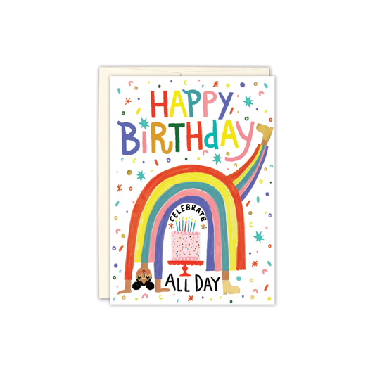 Rainbow Celebrate All Day Birthday Card