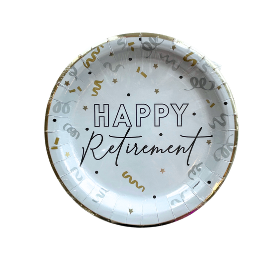 Happy Retirement Dinner Plates 8pk