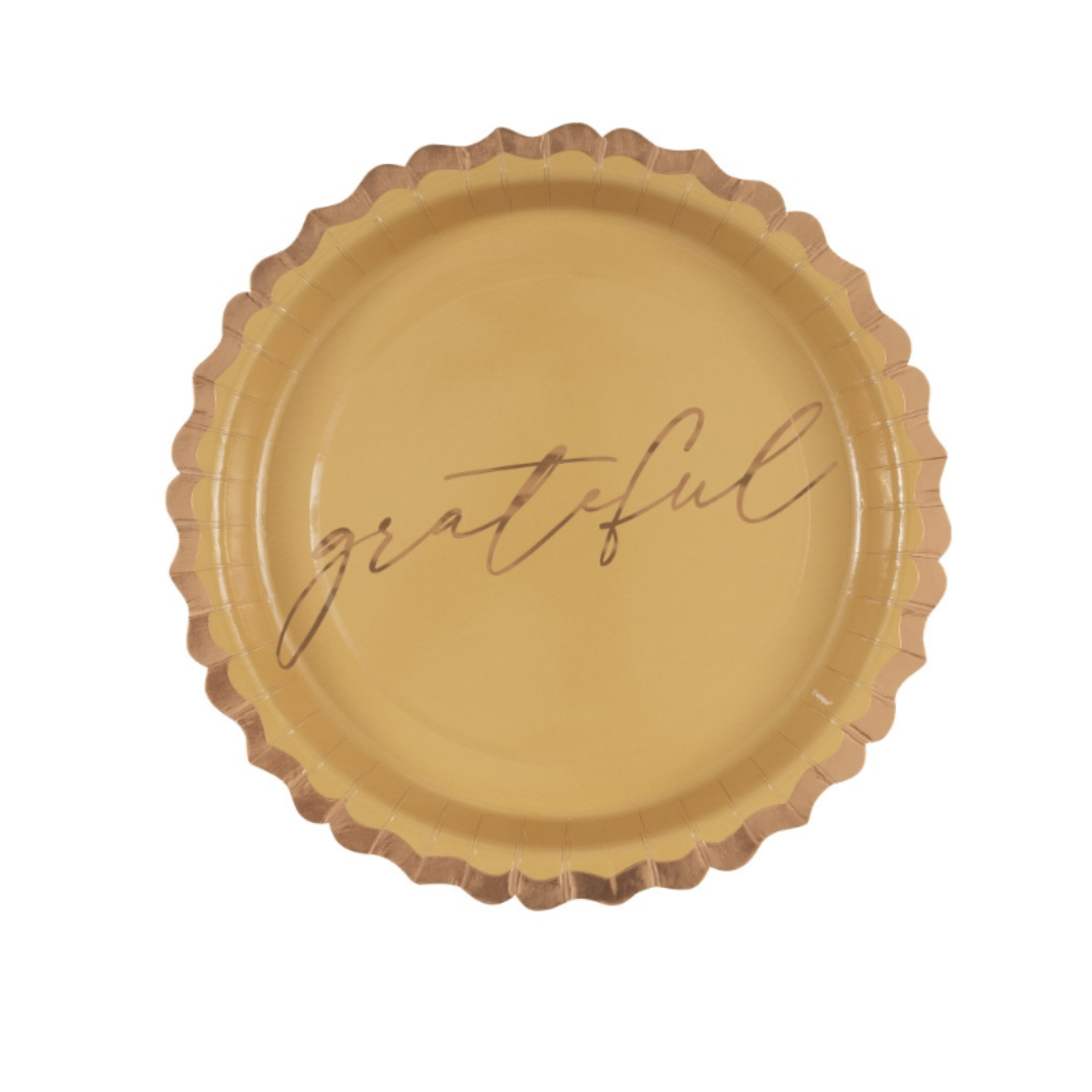 Thanksgiving "Grateful" Plate 8pk