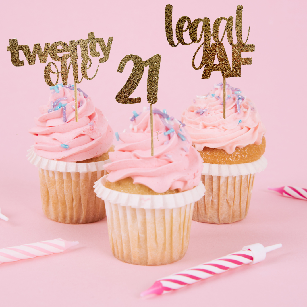 21st Legal AF Birthday Cupcake Toppers - 12pk