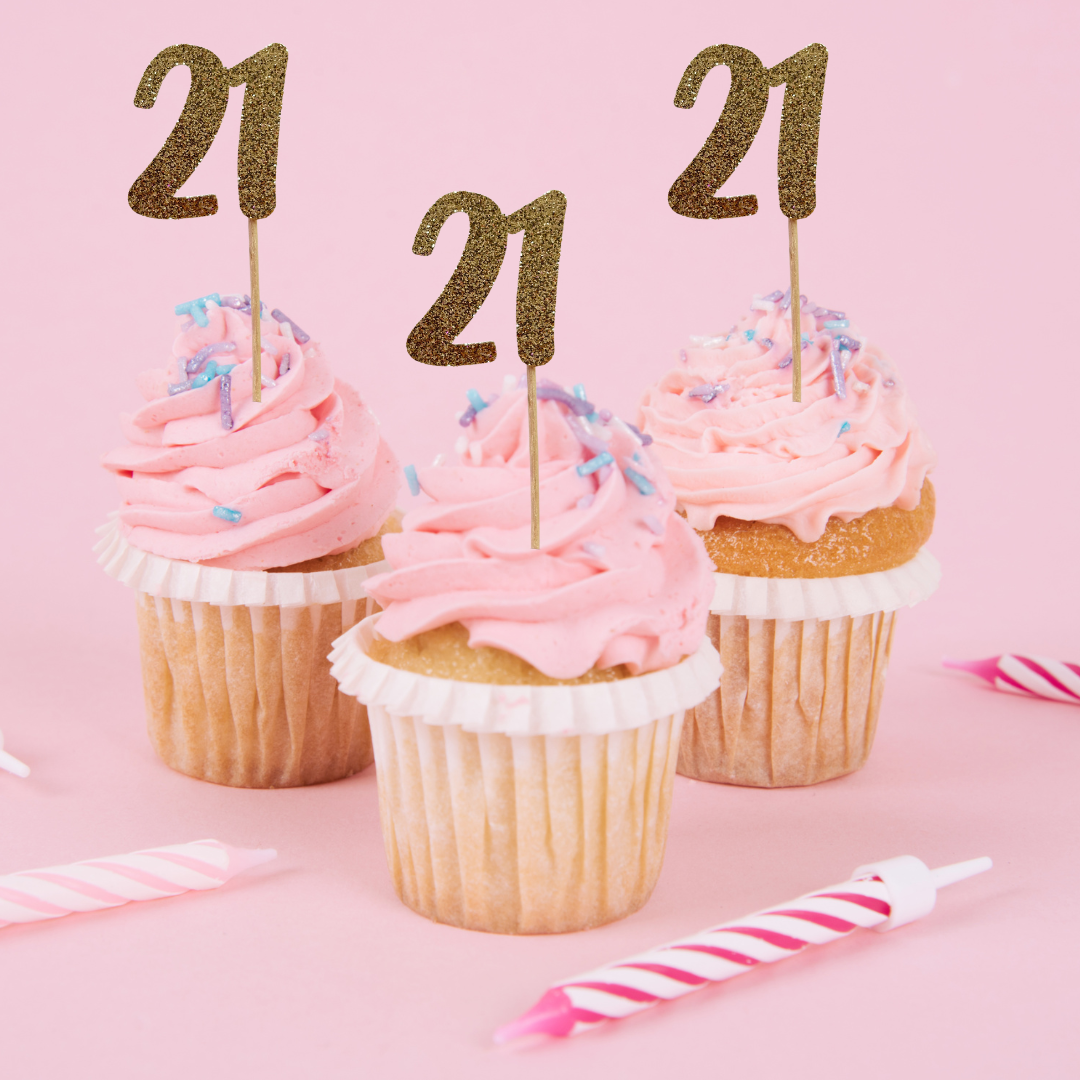 21st Birthday Cupcake Toppers - 12pk