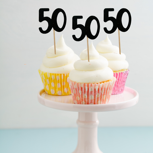 50th Birthday Cupcake Toppers - 12pk