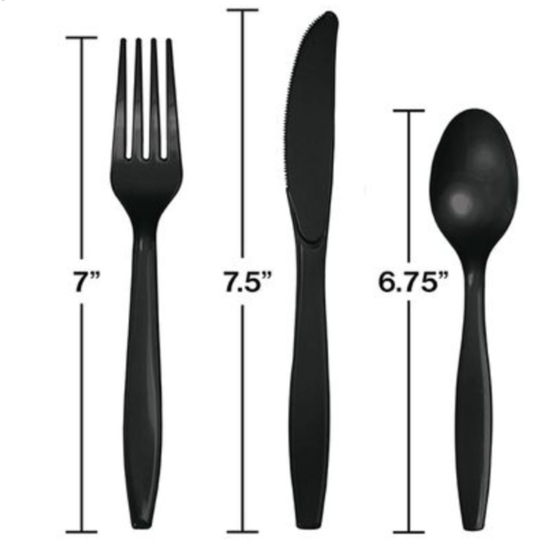 Assorted Plastic Cutlery - Black