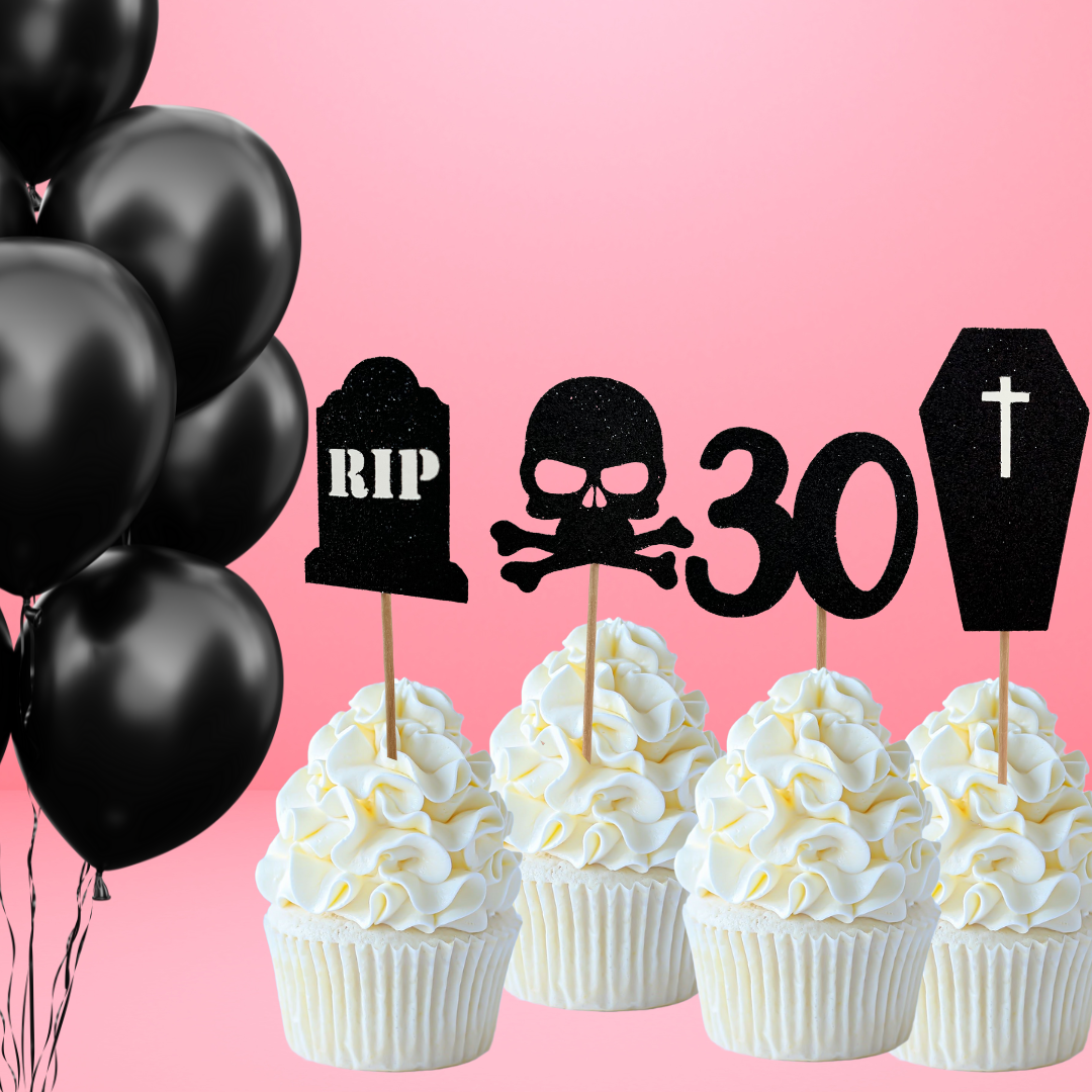 Death to my Youth Themed Cupcake Toppers - 12 pk