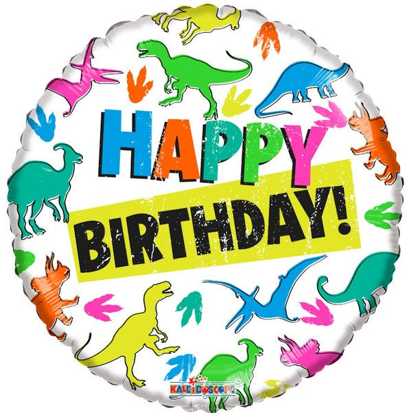 Foil Standard - Dinosaur Happy Birthday Helium Balloon