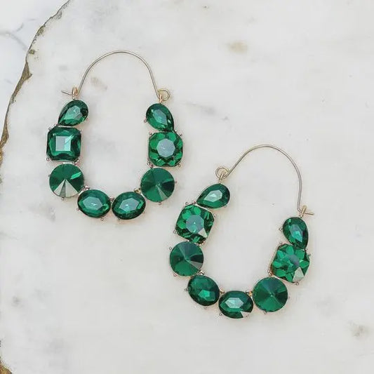Holiday Gem Earrings Emerald