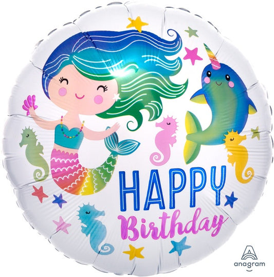 Foil Standard - Mermaid Themed Birthday Balloon