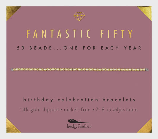 Milestone Birthday Bracelet - Fantastic Fifty