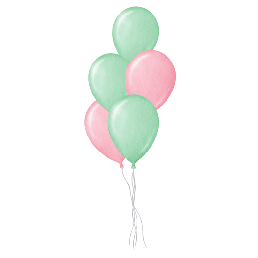 5 Balloons Helium Bouquet
