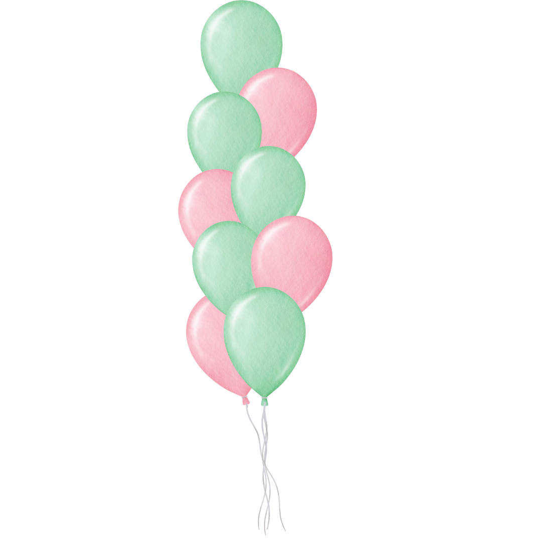 9 Balloons Helium Bouquet